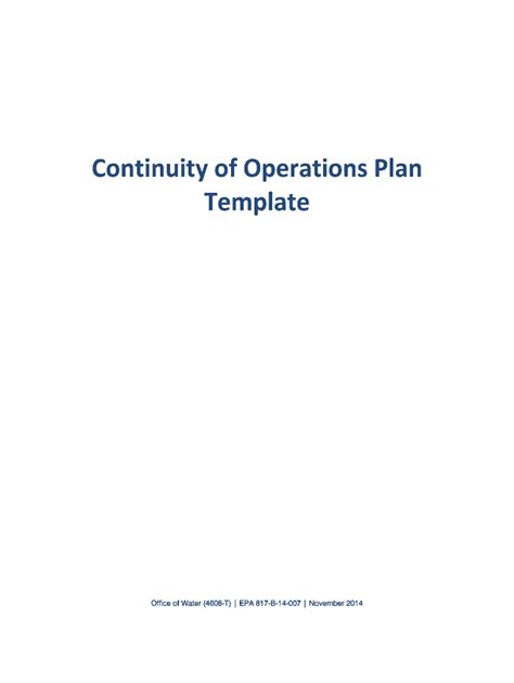 Continuity Of Operations Template
