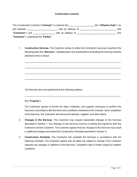 Contract Template Examples