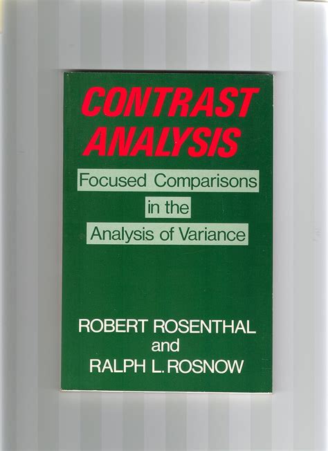 Contrast Analysis Focused Comparisons in the Analysis of Variance Kindle Editon