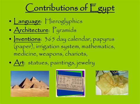 Contributions of Ancient Egyptian Civilization