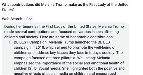 Contributions of Melania Trump