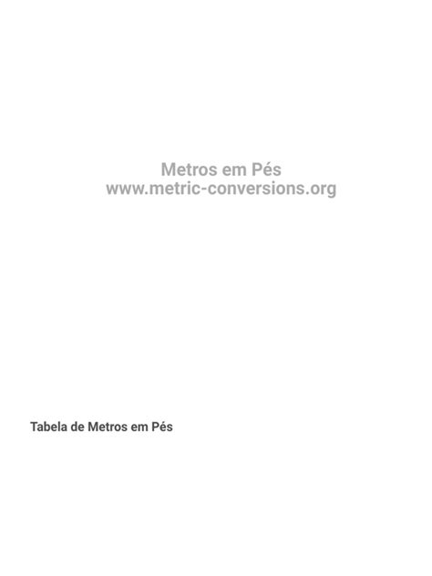 Conversão Metros Pés: A Comprehensive Guide to Unit Conversions