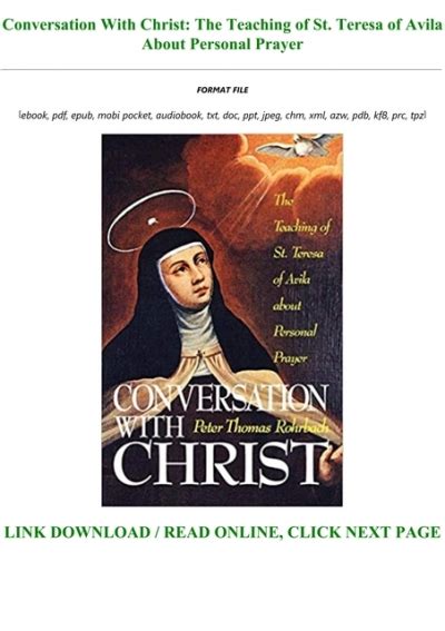 Conversation With Christ: The Teaching of St. Teresa of Avila about Personal Prayer Reader