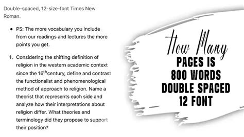 Conversion: 800 Words to Pages