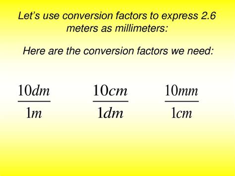 Conversion Factors: Meters to Millimeters