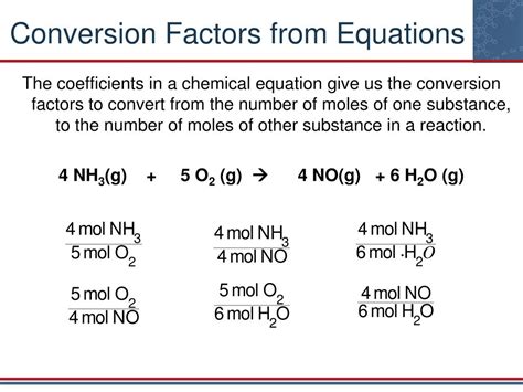 Conversion Factors and Equations