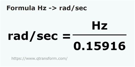 Conversion Formula: Frequency to Rad/s