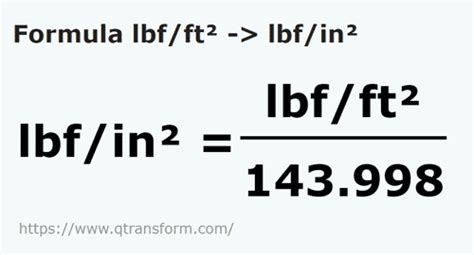 Conversion Formula: ft² to in²