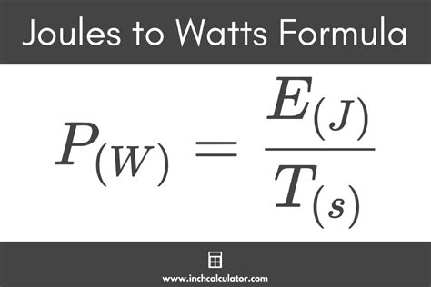 Conversion between Joules and Watts: