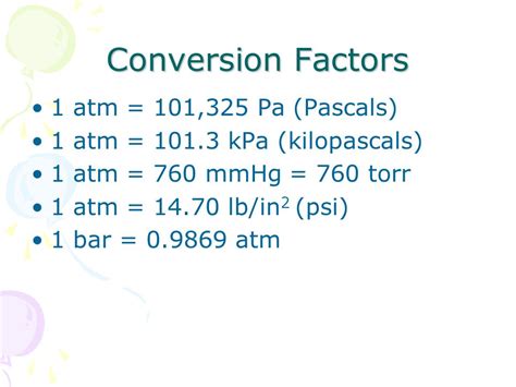 Conversion from mm Hg to Pascals (Pa)