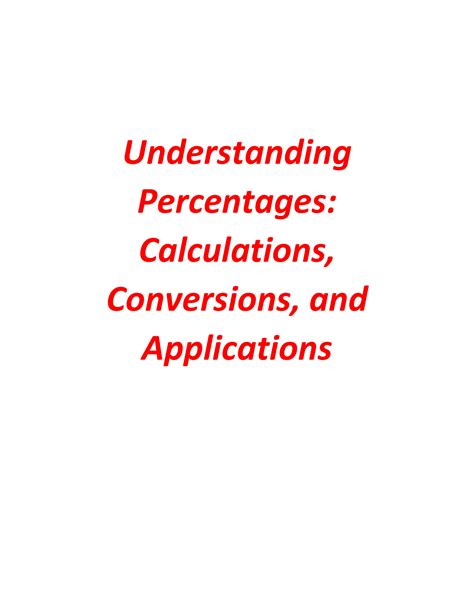 Conversions, Calculations, and Applications