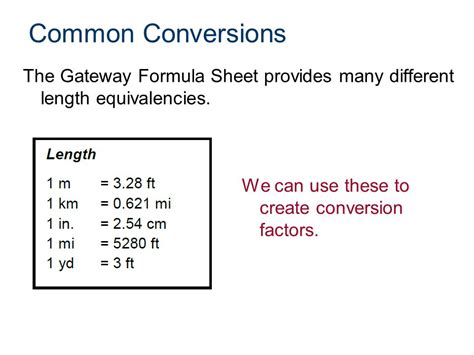 Conversions and Equivalencies