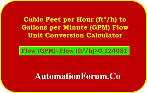 Convert 100 Cubic Feet per Minute to Gallons per Minute: A Comprehensive Guide