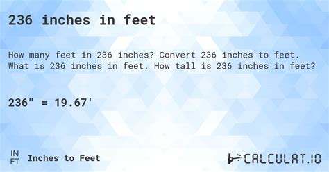 Convert 236 Millimeters to Feet: A Comprehensive Guide