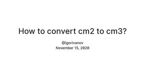 Convert Cm2 to Cm3: A Comprehensive Guide