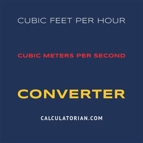 Convert Cubic Feet per Second to Cubic Meters per Second 