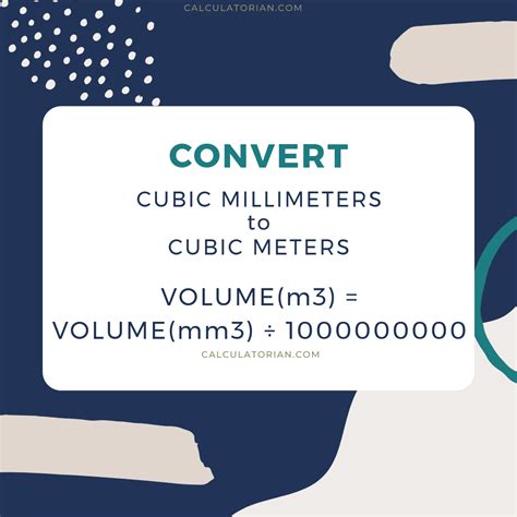 Convert Cubic Meters to Cubic Millimeters: A Comprehensive Guide