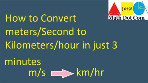 Convert Kilometers/Hour (km/h) to Meters/Second (m/s) with Ease: A Comprehensive Guide