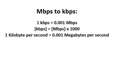 Convert Mbps to Kbps: