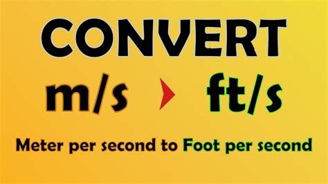 Convert Meters/Sec to Feet/Sec: A Comprehensive Guide