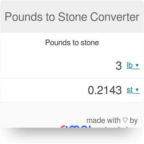 Convert Your Pounds to Stones with Precision