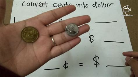 Convert cents into US dollars