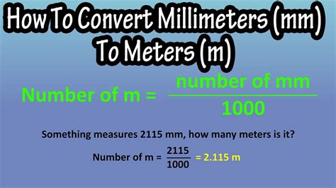 Convert mm to m: