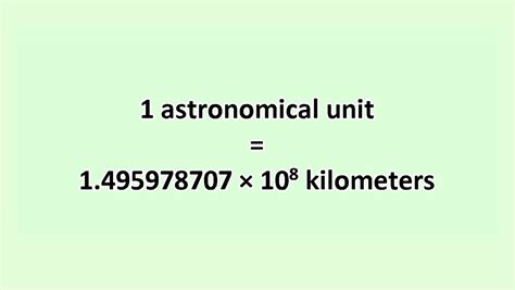 Converting Astronomical Units to Kilometers: A Simple Formula