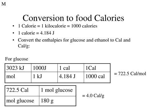 Converting Calories to Currents