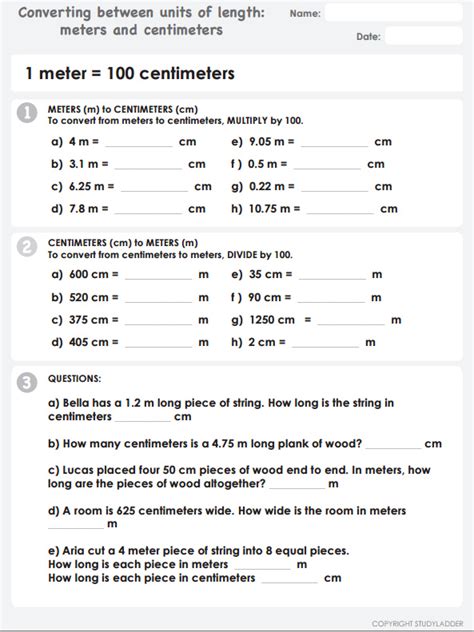 Converting Centimeters to Meters