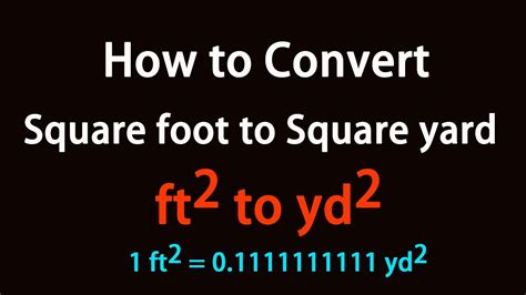 Converting Feet to Square Yards