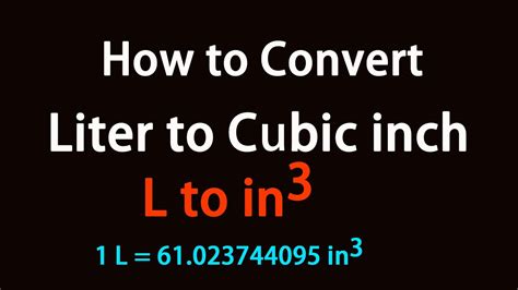 Converting Liters to Cubic Inches: A Comprehensive Guide