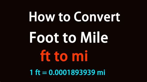 Converting Miles to Feet: The Quick Method