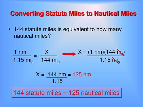 Converting Nautical Miles to Statute Miles