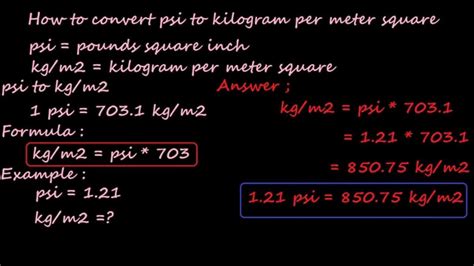 Converting Pascal to Kilograms per Square Meter