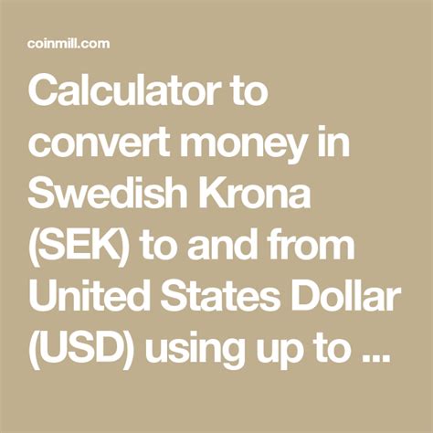 Converting Swedish Krona to US Dollar