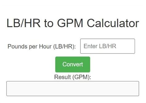 Converting lbs per hour to gpm: A Comprehensive Guide