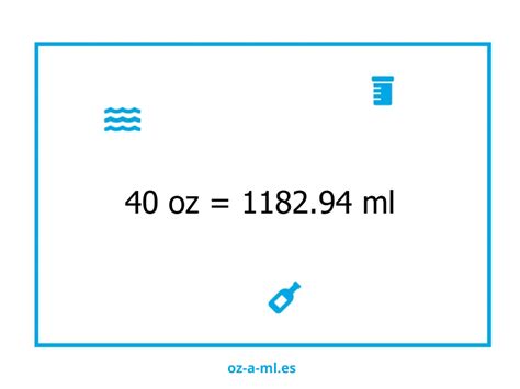 Convertir 40 onzas a mililitros