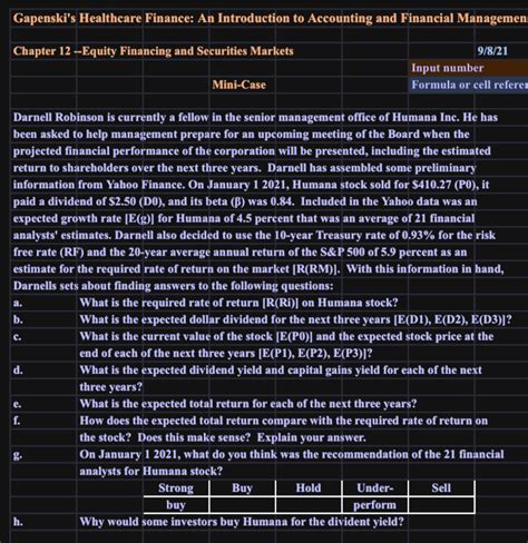 Cook Case 21 Spreadsheet Answers Gapenski Doc