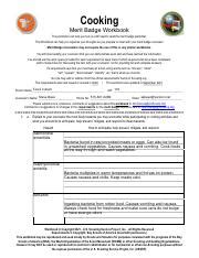 Cooking Merit Badge Answer Key Reader