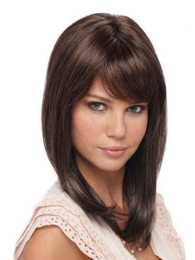 Cool Black Straight Shoulder Length Celebrity Wigs