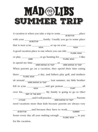 Cool Mad Libs PDF