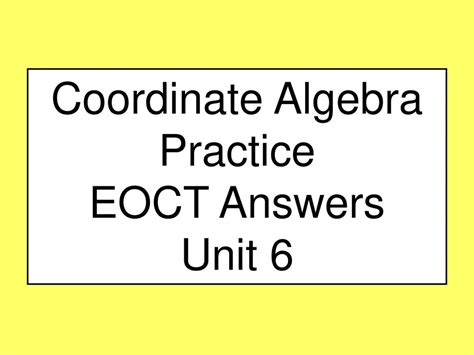 Coordinate Algebra Eoct Review Packet Answers Reader