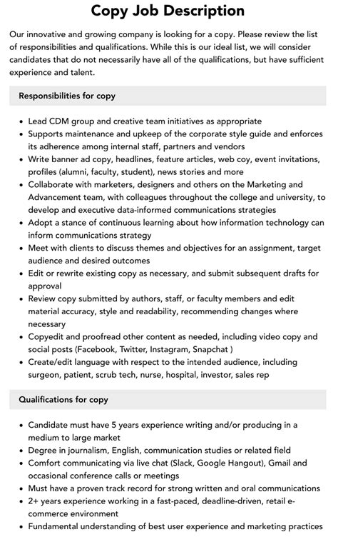 Copy Cataloger Job Description