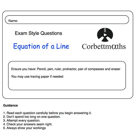 Corbettmaths Equation of a Line Answers 2025: Ultimate Guide