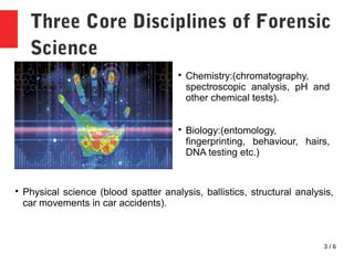 Core Forensic Disciplines: