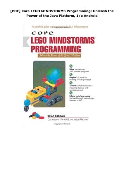 Core Lego Mindstorms Programming Unleash the Power of the Java Platform PDF