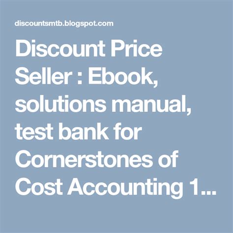 Cornerstone Cost Accounting Solutions Manual Doc