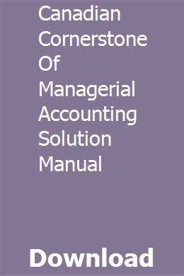 Cornerstone Managerial Accounting Solution Manual Doc