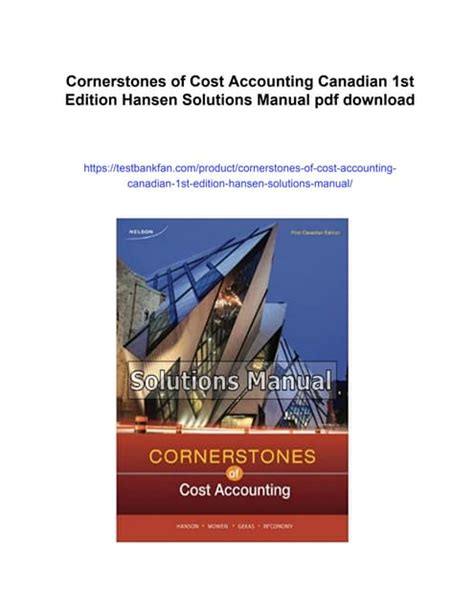 Cornerstones Of Cost Accounting Solutions Manual Download Free Epub